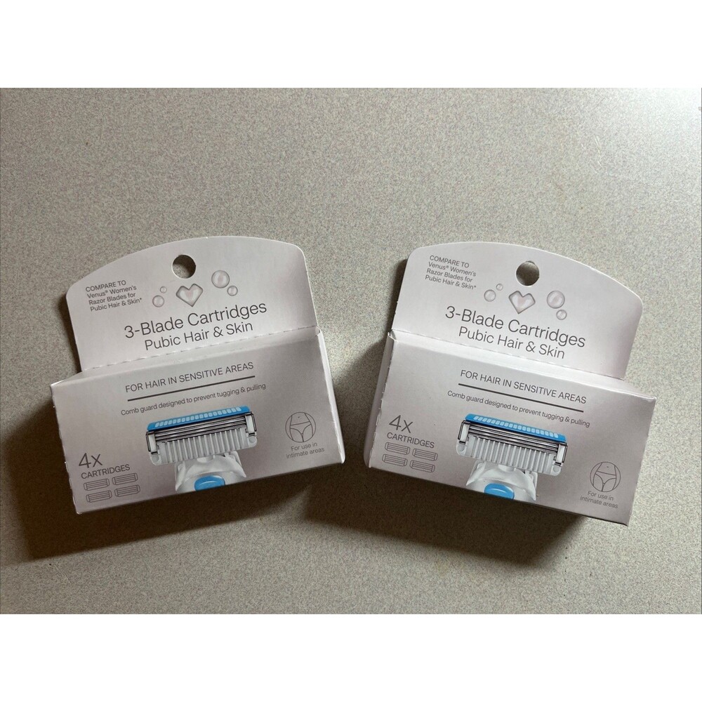 CVS 3-Blade Cartridges For Pubic Hair & Skin - LOT OF 2 (8 Total Cartridges) NEW